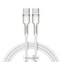 CABLU alimentare si date Baseus Cafule Metal, Fast Charging Data Cable pt. smartphone, USB Type-C la USB Type-C 100W, braided, 1m, alb 