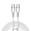 CABLU alimentare si date Baseus Cafule Metal, Fast Charging Data Cable pt. smartphone, USB Type-C la USB Type-C 100W, braided, 2m, alb 
