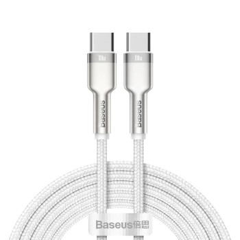 CABLU alimentare si date Baseus Cafule Metal, Fast Charging Data Cable pt. smartphone, USB Type-C la USB Type-C 100W, braided, 2m, alb 