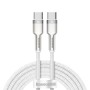 CABLU alimentare si date Baseus Cafule Metal, Fast Charging Data Cable pt. smartphone, USB Type-C la USB Type-C 100W, braided, 2m, alb 