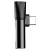 ADAPTOR Incarcare si audio Baseus, 1 x USB Type-C (T) la 1 x USB Type-C (M) si 1 x Jack 3.5mm (M), negru 