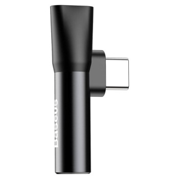 ADAPTOR Incarcare si audio Baseus, 1 x USB Type-C (T) la 1 x USB Type-C (M) si 1 x Jack 3.5mm (M), negru 