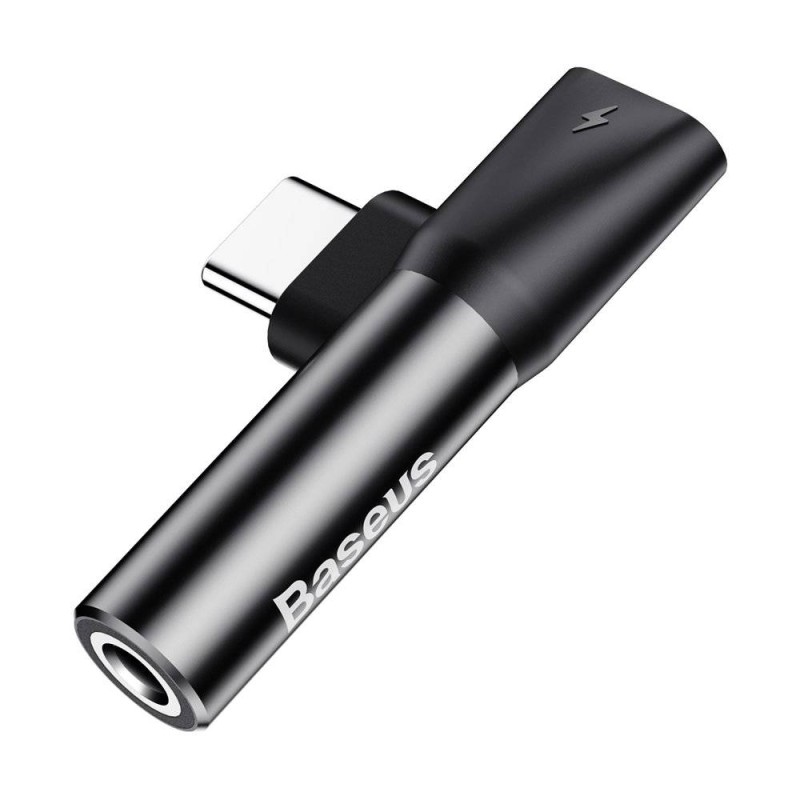 ADAPTOR Incarcare si audio Baseus, 1 x USB Type-C (T) la 1 x USB Type-C (M) si 1 x Jack 3.5mm (M), negru 