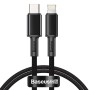 CABLU alimentare si date Baseus High Density Braided, Fast Charging Data Cable pt. smartphone, USB Type-C la Lightning PD 20W, braided, 1m, negru 