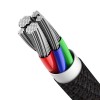 CABLU alimentare si date Baseus High Density Braided, Fast Charging Data Cable pt. smartphone, USB Type-C la Lightning PD 20W, braided, 1m, negru 