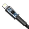 CABLU alimentare si date Baseus High Density Braided, Fast Charging Data Cable pt. smartphone, USB Type-C la Lightning PD 20W, braided, 1m, negru 
