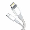 CABLU alimentare si date Baseus High Density Braided,Fast Charging Data Cable pt. smartphone,USB Type-C la Lightning PD 20W, braided, 1m, alb 