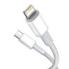 CABLU alimentare si date Baseus High Density Braided, Fast Charging Data Cable pt. smartphone, USB Type-C la Lightning PD 20W, braided, 2m, alb 
