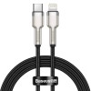 CABLU alimentare si date Baseus Cafule Metal, Fast Charging Data Cable pt. smartphone, USB Type-C la Lightning Iphone PD 20W, braided, 1m, negru 