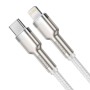 CABLU alimentare si date Baseus Cafule Metal, Fast Charging Data Cable pt. smartphone, USB Type-C la Lightning Iphone PD 20W, braided, 1m, alb 