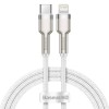 CABLU alimentare si date Baseus Cafule Metal, Fast Charging Data Cable pt. smartphone, USB Type-C la Lightning Iphone PD 20W, braided, 1m, alb 