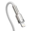 CABLU alimentare si date Baseus Cafule Metal, Fast Charging Data Cable pt. smartphone, USB Type-C la Lightning Iphone PD 20W, braided, 1m, alb 