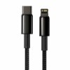 CABLU alimentare si date Baseus Tungsten Gold,Fast Charging Data Cable pt smartphone,USB Type-C la Lightning 20W,braided,1m,rezistent zgarieturi,negru