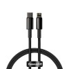 CABLU alimentare si date Baseus Tungsten Gold,Fast Charging Data Cable pt. smartphone,USB la Lightning 20W, braided,2m rezistent zgarieturi,negru 