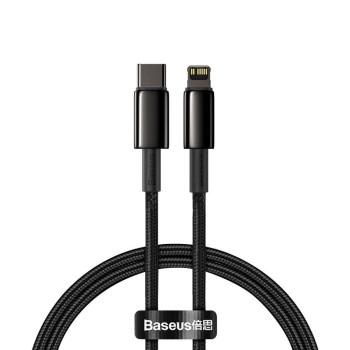 CABLU alimentare si date Baseus Tungsten Gold,Fast Charging Data Cable pt. smartphone,USB la Lightning 20W, braided,2m rezistent zgarieturi,negru 