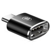 ADAPTOR Baseus Mini OTG, USB 2.0(M) la USB Type-C(T), corp metalic, negru 