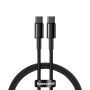 CABLU alimentare si date Baseus Tungsten Gold, Fast Charging Data Cable pt. smartphone, USB Type-C la USB Type-C 100W, braided, 1m, negru 