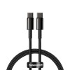 CABLU alimentare si date Baseus Tungsten Gold, Fast Charging Data Cable pt. smartphone, USB Type-C la USB Type-C 100W, braided, 2m, negru 