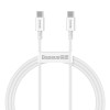 CABLU alimentare si date Baseus Superior, Fast Charging Data Cable pt. smartphone, USB Type-C la USB Type-C 100W, 1m, alb 
