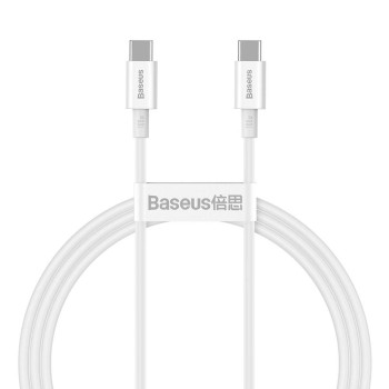 CABLU alimentare si date Baseus Superior, Fast Charging Data Cable pt. smartphone, USB Type-C la USB Type-C 100W, 1m, alb 