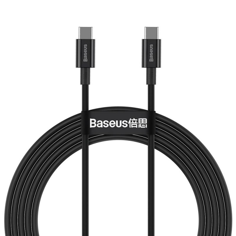CABLU alimentare si date Baseus Superior, Fast Charging Data Cable pt. smartphone, USB Type-C la USB Type-C 100W, 2m, negru 